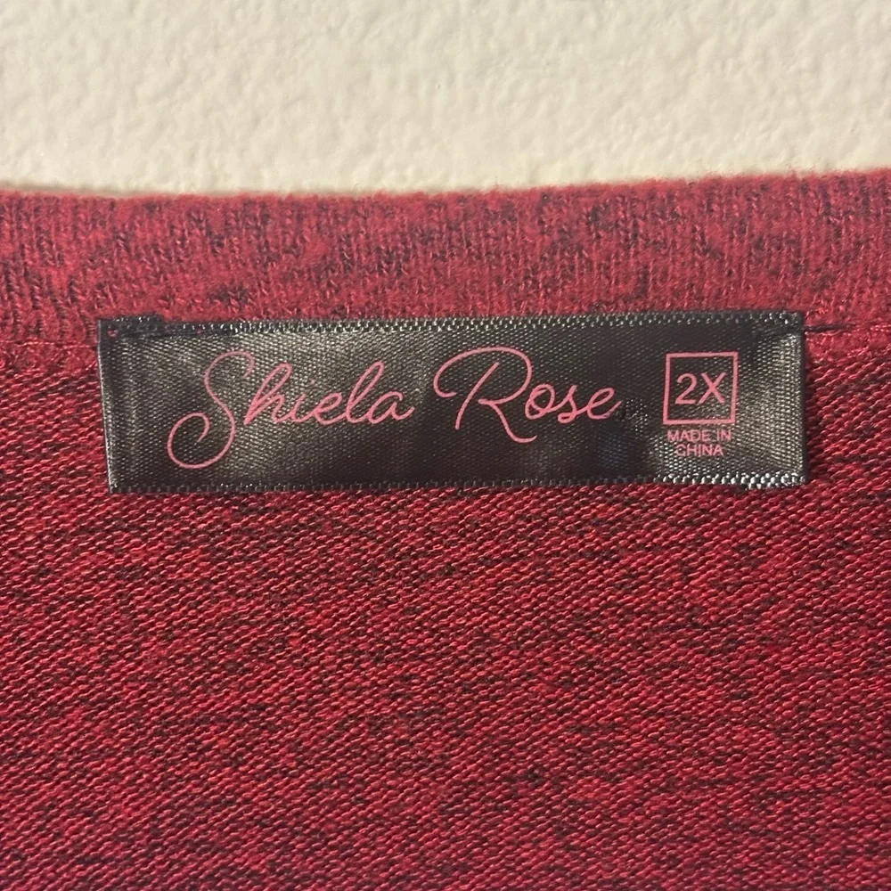 Sheila Rose Deep Red Women's Cardigan Sweater‎ size 2XL Bitton down front